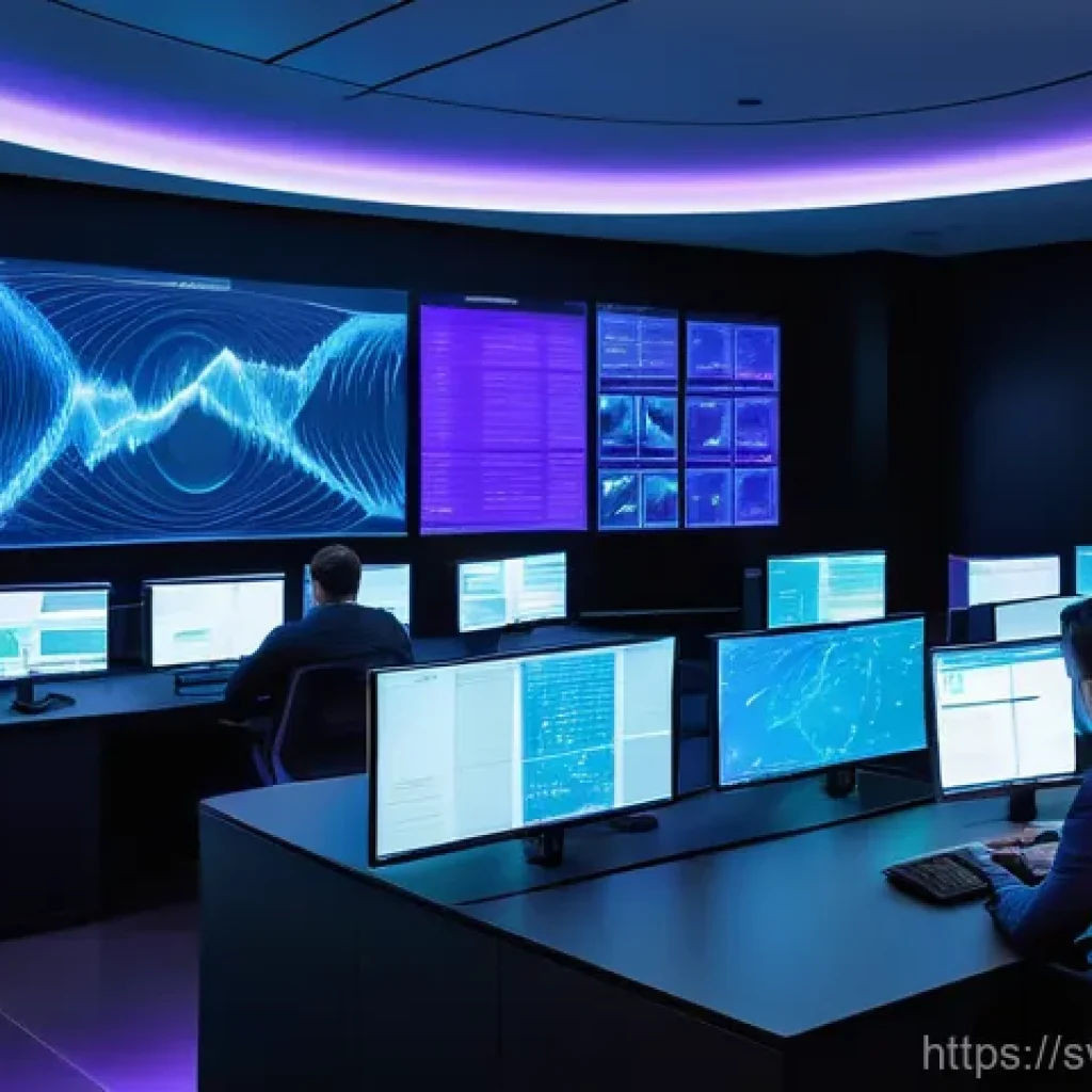 티어링 아키텍처의 장애 예측 및 예방 전략 - **AI-Driven Proactive Control Center:**
"An advanced, futuristic IT operations control room bath...