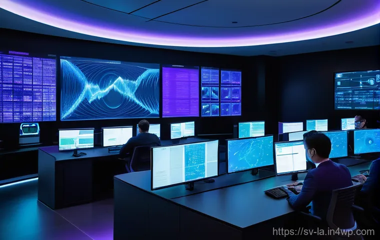 티어링 아키텍처의 장애 예측 및 예방 전략 - **AI-Driven Proactive Control Center:**
"An advanced, futuristic IT operations control room bath...