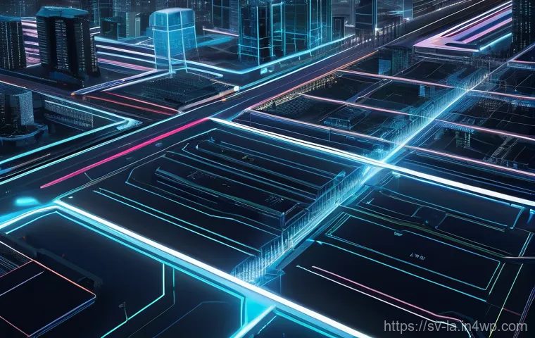 티어링 아키텍처 설계의 표준화 과정 - **Prompt:** A visually stunning, futuristic cityscape representing a meticulously organized and high...