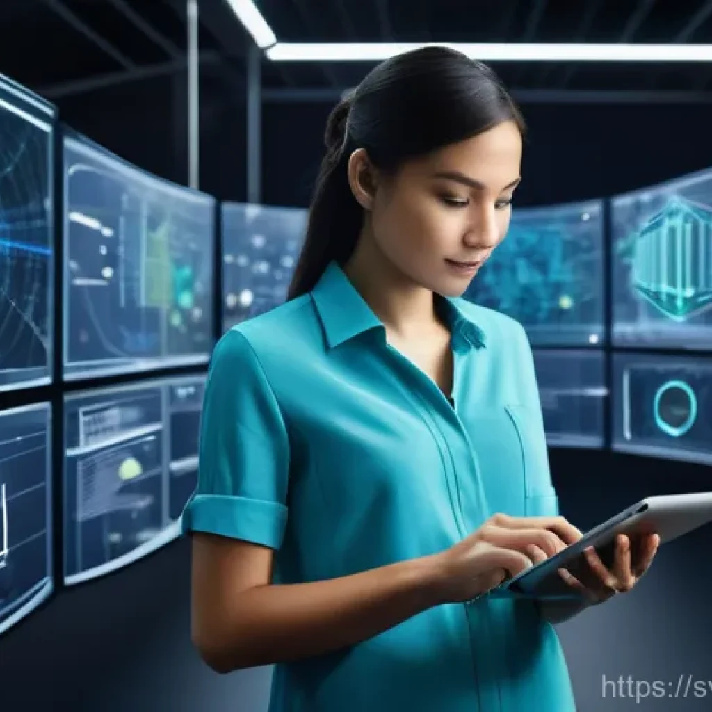 티어링 아키텍처의 성능 모니터링 도구 - **Prompt:** A diverse team of software engineers, wearing smart-casual attire, are navigating a vast...