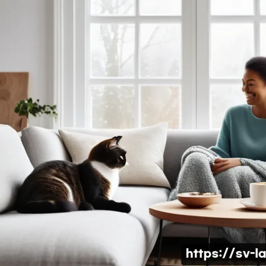 티어링 아키텍처의 실제 사례 분석 - **Prompt:** A cozy Scandinavian living room during a light snowfall, viewed from inside through a la...