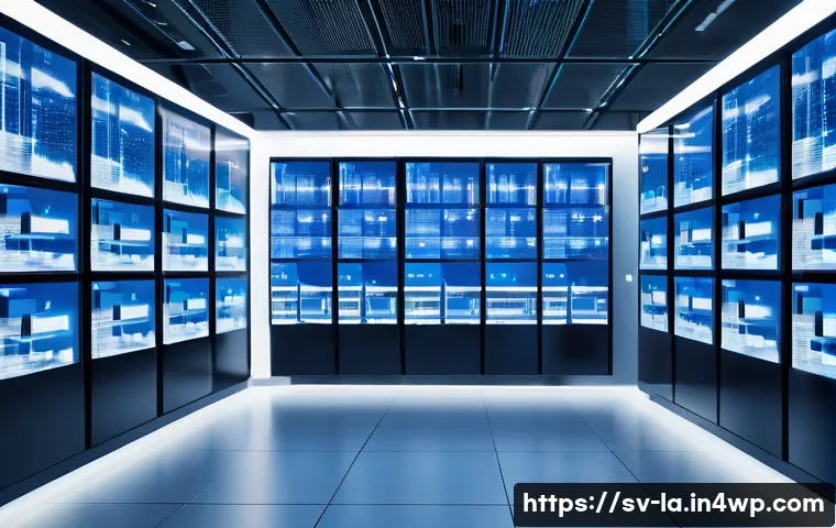 티어링 아키텍처의 미래 전망과 예측 - A futuristic cloud computing data center interior, showcasing modular layered architecture in action...