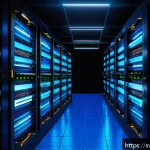 Home 19 티어링 아키텍처에서 성능 최적화를 위한 데이터 캐싱 - A detailed, high-tech server room interior with multiple layers of caching illustrated visually: glo...
