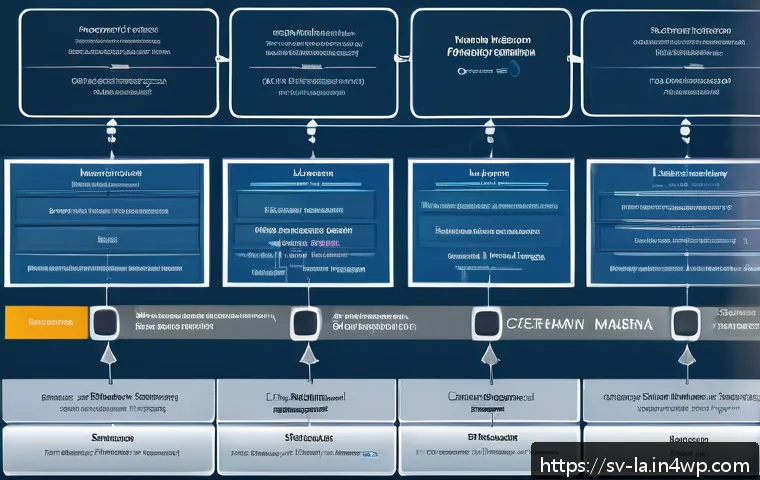 티어링 아키텍처 설계 패턴 정리 및 요약 - A detailed illustration of a layered IT architecture system, showcasing three distinct layers: prese...